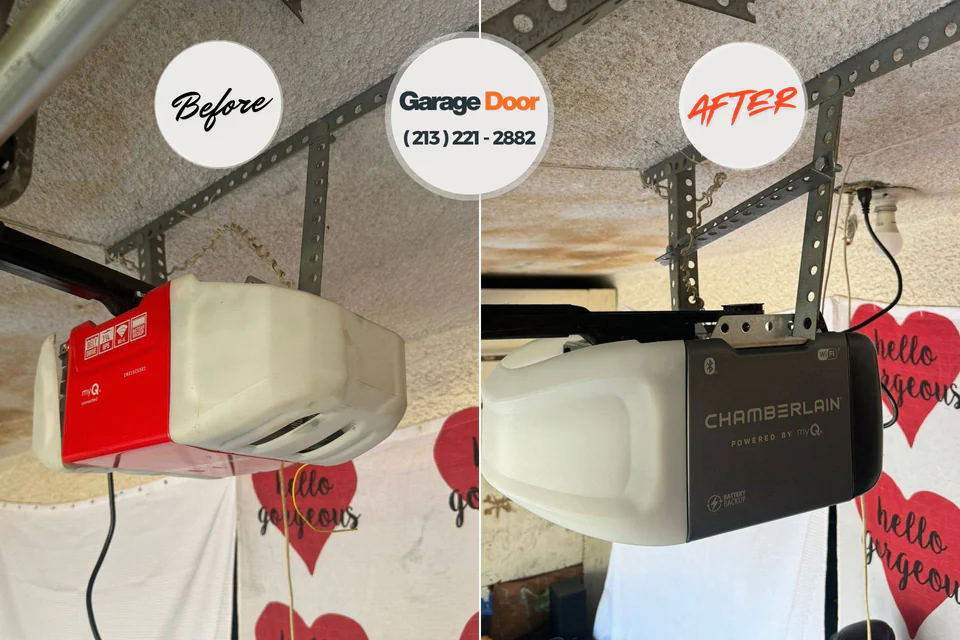 Before and after: garage door repair New Castle, IN